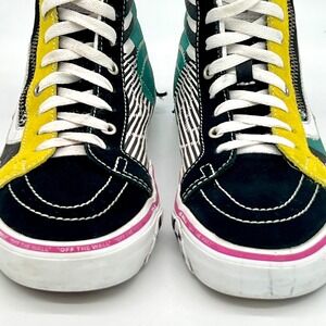 Vans Sk8-Hi Reissue Cap Deconstructed Patchwork Teal Yellow Mens 7.5 Womens 9